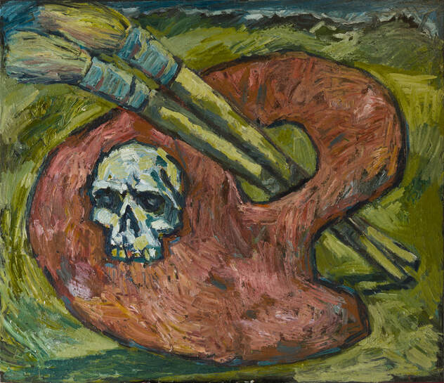 skull painting palette
